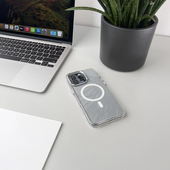 Produktbild Hurtel Glitter Case mit MagSafe für iPhone 16e - Weiss (Apple iPhone 16e)