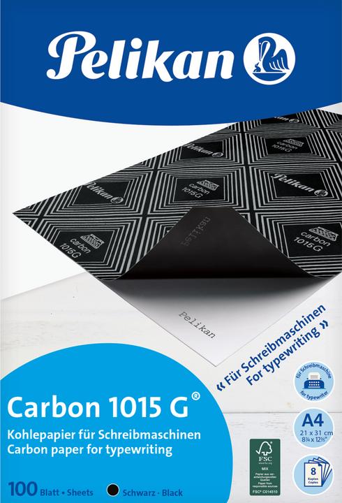 Pelikan Carta carbone 1015G, 100 fogli per macchine da scrivere, A4, nero