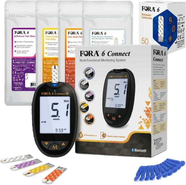 Fora 6 Connect Bluetooth incl. Total Cholesterol Test Strips (Cholesterol tests)