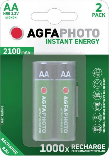 Actual product image AGFAPHOTO 1x2 Battery NiMh Mignon AA 2100 mAh Direct Energy (2 pcs., AA, 2100 mAh)