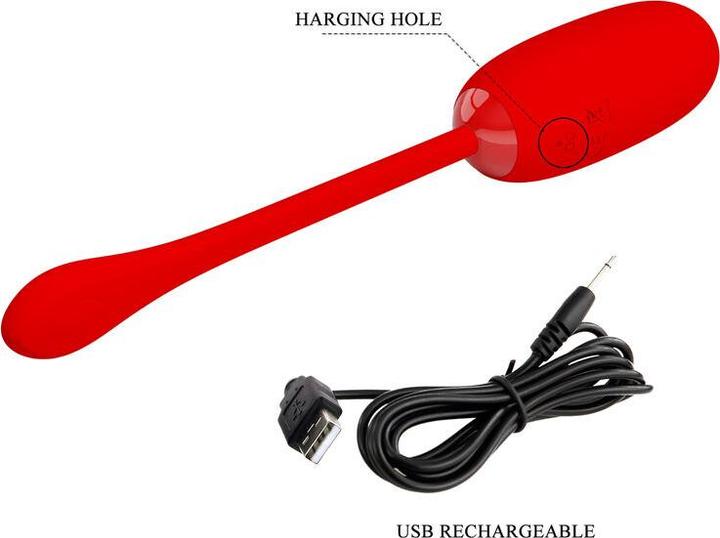 Actual product image Pretty Love Julius Waterproof, Rechargeable Vibrating Egg Red