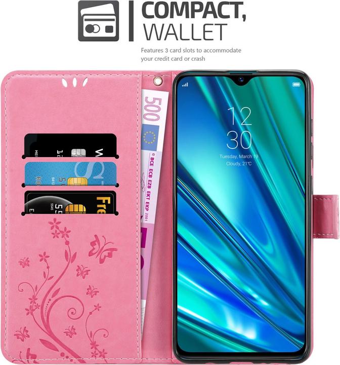 Image du produit Cadorabo Housse Flower Book pour Realme 5 PRO / Realme Q (Realme 5 Pro, Domaine Q)