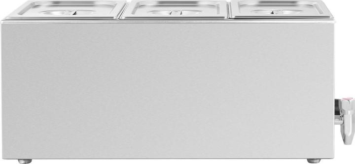 Actual product image Royal Catering Bain Marie Warmhaltebehälter Speisenwärmer Ablasshahn 600 W 3 GN 1/3