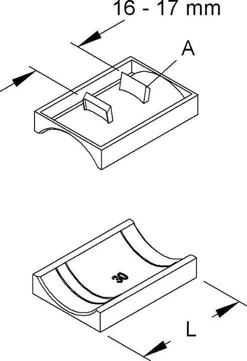 Produktbild Niedax NIE GW 90 Gegenwanne f.BÃ¼gelschelle HammerfuÃ f.Kab.D82-90mm PE Kunstst.