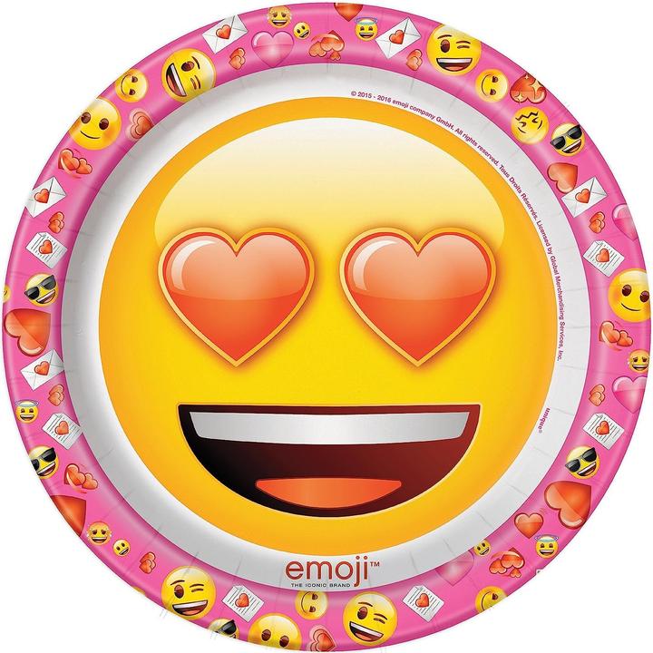 Image du produit Unique Party Assiettes de fête Emoji Valentine (paquet de 8) (8 x)