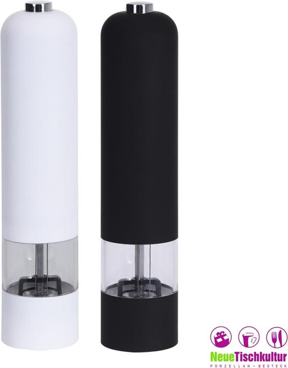 Produktbild neuetischkultur Gewürzmühlen-Set, elektrisch, 2 Stück (Salz, Diverse Gewürze, Pfeffer)