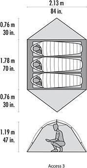 Image du produit Msr Access 3 (Tente igloo, 1.99 kg, 3 personnes)