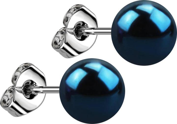 Star Piercing Ohrstecker mit Kugel dunkelblau (ohne Messing, Chirurgenstahl 316L)