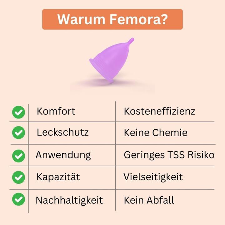 Produktbild Femora Menstruationstasse + Sterilisator Periodenbecher Menstasse (XS)