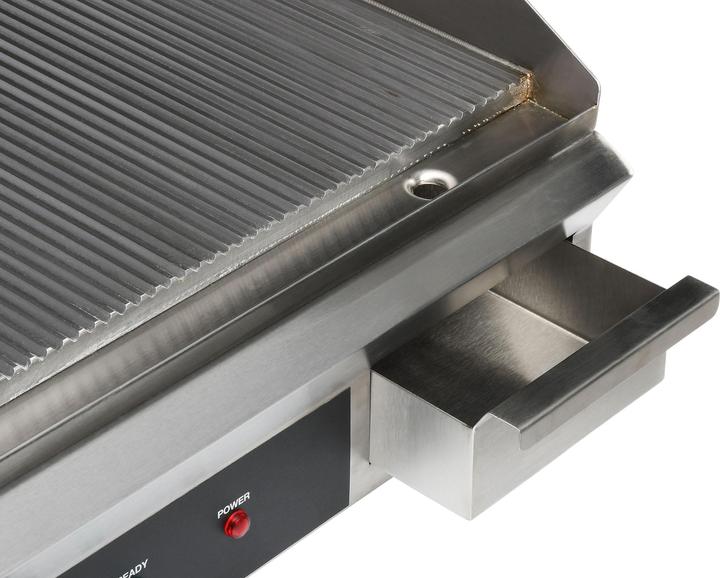 Image du produit Mayfair Plaque grillade 90 1/3 rainurée 230V/5400W connecteur Suisse T 23+T12 922x520x230 mm Inox-de-luxe