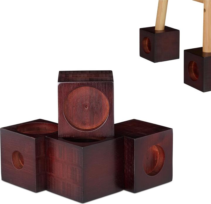 Immagine prodotto Relaxdays Rialzo in Bambù per Mobili, Set da 4