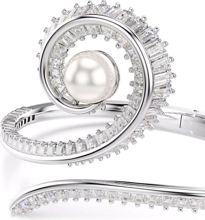 Produktbild Swarovski x Ariana Grande Armreif Kristallperle Baguette Schliff Weiss Rhodiniert (Swarovski Metall)