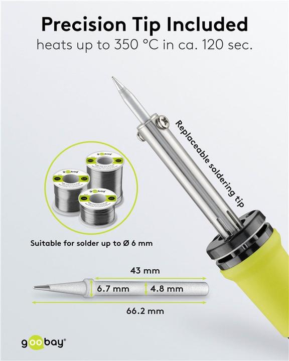 Produktbild FixPoint Lötkolben 60 W/230 V mit Lötspitzen, 1,25 m