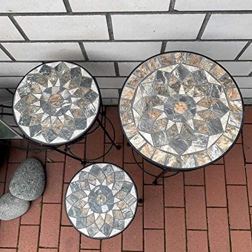 Produktbild K&L Wall Art Mosaik Blumentreppe rund 3tlg