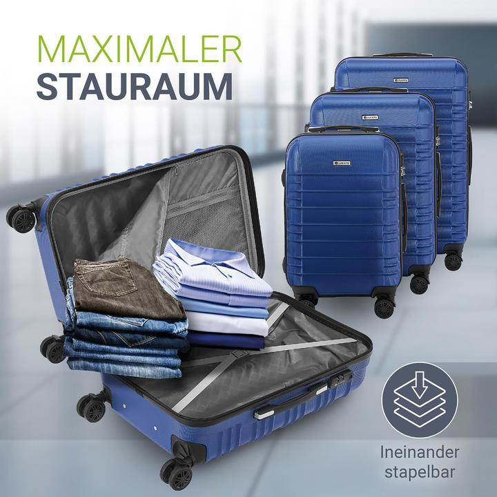 Produktbild Juskys Hartschalen-Kofferset (120 l, M (50 - 90l), L (90 - 115l), XL (ab 115l))