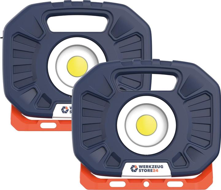 Werkzeugstore24 2x Akku LED-Baustrahler 2.500 Lumen (COB) 25 W (2500 lm)