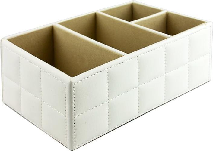 JTI Organizer-Box aus PU-Leder, Weiss (2.24 l)