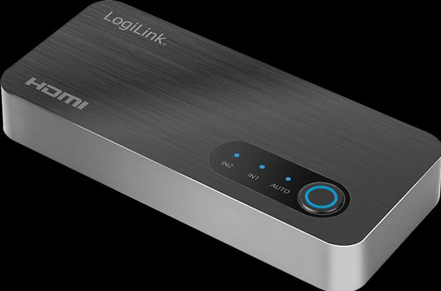 LogiLink HDMI switch, 2x1 port, 8K/60 Hz, HDCP, HDR, VRR, CEC