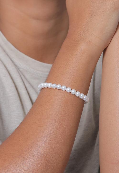 Immagine prodotto Elli Bracciale Perline con nucleo di conchiglia in argento 925 (19 cm, Nessuna pietra, Acciaio inossidabile, Perle di conchiglia, Argento 925)