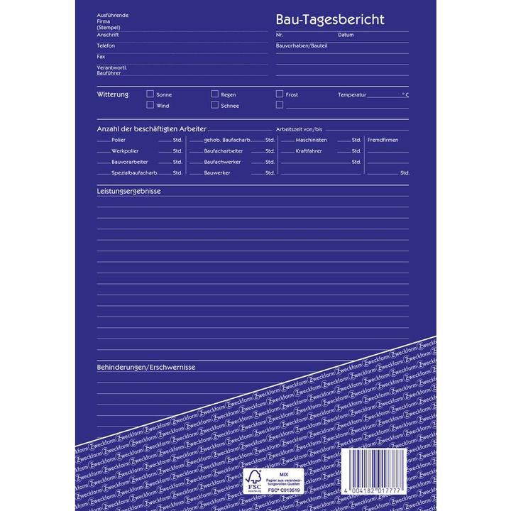 Produktbild Avery Bau-Tagesbericht (40 x)