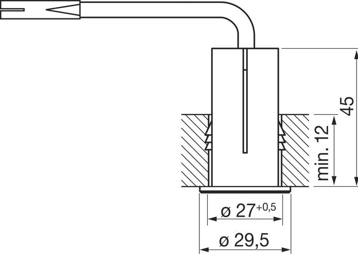 Actual product image Elektra Pressure switch 230 V, 1-pole, with 1000 mm connection cable, matt nickel-plated