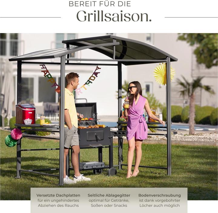 Actual product image tectake Barbecue Pavilion Asado | 240x150x234cm (240 cm, 150 cm)