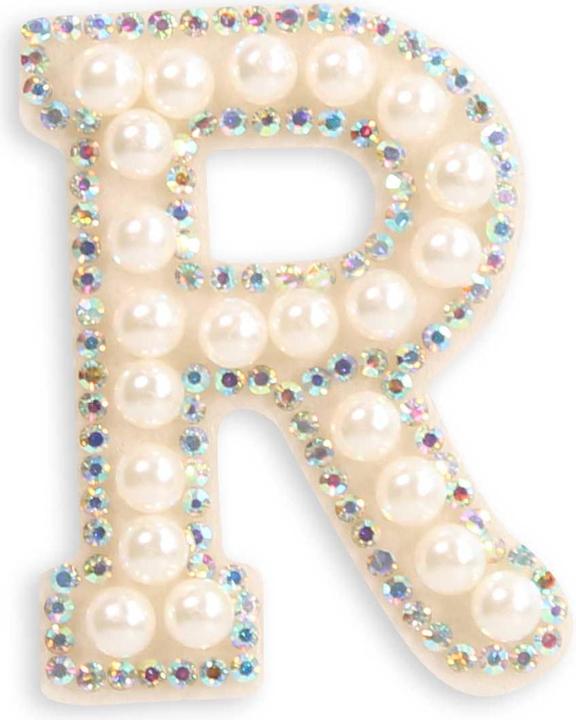 Produktbild PhoneLook Sticker Aufkleber für Handy/Tablet/Computer 3D Pearls weiss Buchstabe R