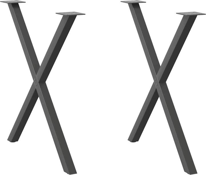 VidaXL Esstischbeine X-Form 2 Stk. Anthrazit 70x(72-73) cm Stahl Tischbein