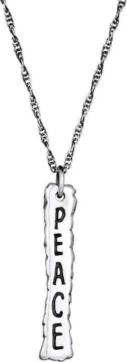 Kuzzoi Halskette Peace Friedenszeichen Figarokette 925 Silber (925er Sterling Silber, 60 cm)