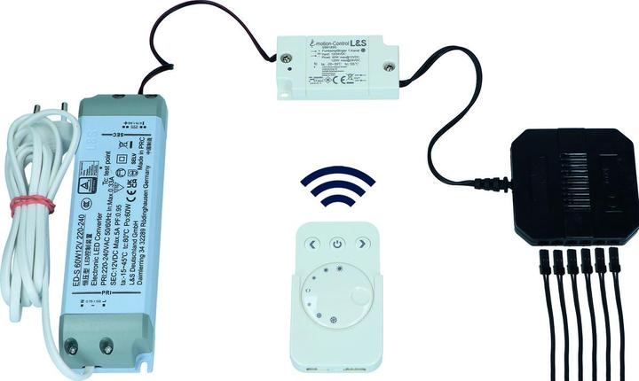 Produktbild L&S E-Motion Light 1-Kanal LED Funk-Dimmschalter-Set 12/24 V