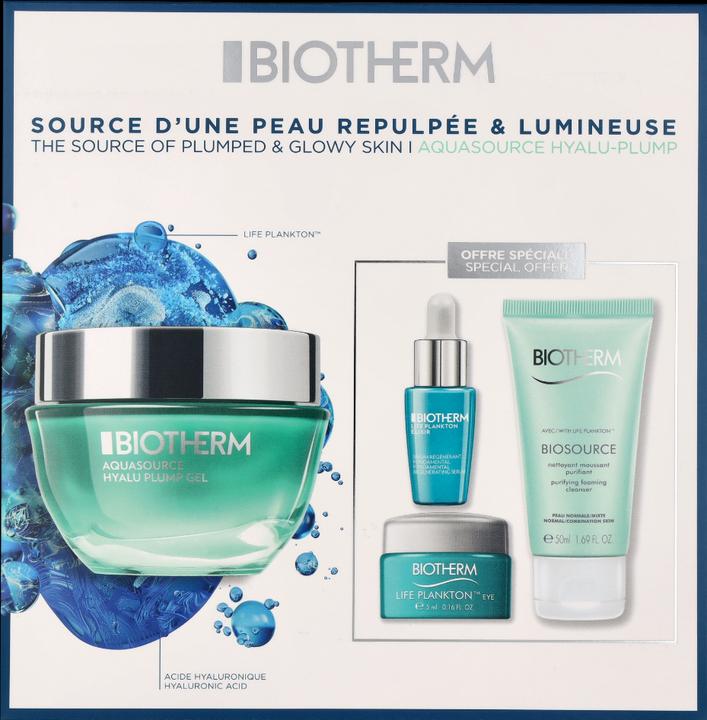Image du produit Biotherm Aquasource Hyalu Plump Routine Set Life Plankton Elixir 7ml + Aquasource Gel 50ml + Life Plankton Ey (Set soin du visage)