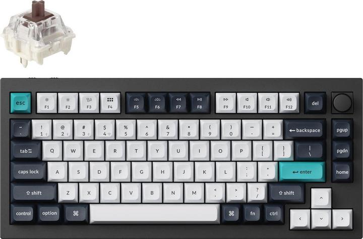 Produktbild Keychron Q1 Max Wireless Tri-Mode 75% Mechanical Keyboard, Jupiter Brown Switches (DE, Kabellos, Kabelgebunden)