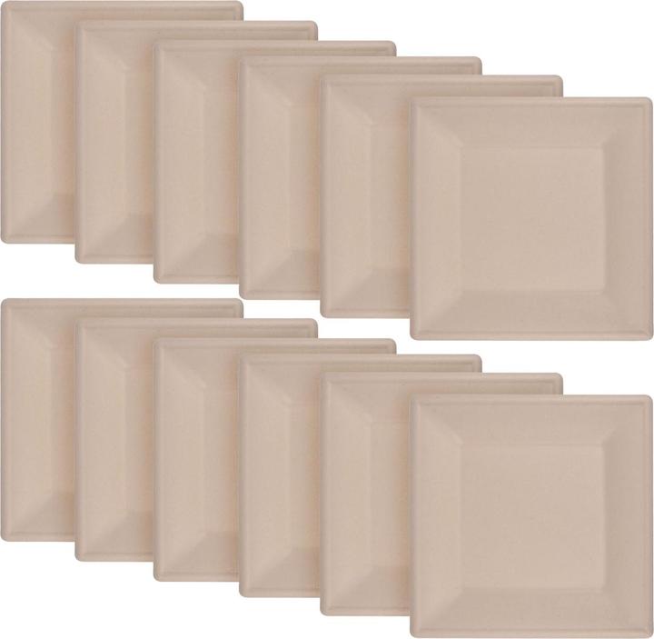 Immagine prodotto Natura Punto Piatto quadrato in canna da zucchero, set da 12 (12 x)