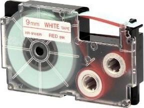 Casio Farbband rot auf weiss 9mm 9mm x 8m Labelprinter 6-12mm 6-18mm 6-24mm (0.90 cm, Weiss)