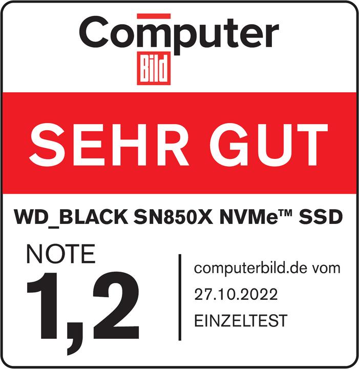 Produktbild WD Black SN850X mit Heatsink (1000 GB, M.2 2280)