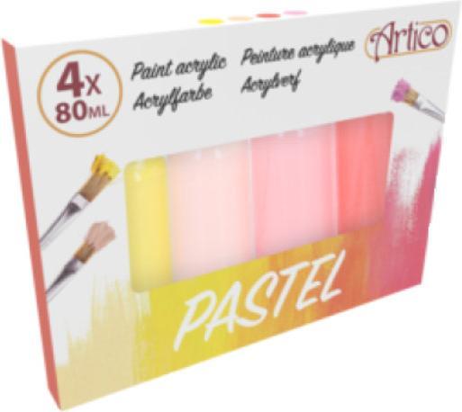 Actual product image Artico - Set Pastell-Acrylfarben in Tuben 80 ml 4 Farben (Set 1) (Multicoloured, 80 ml)