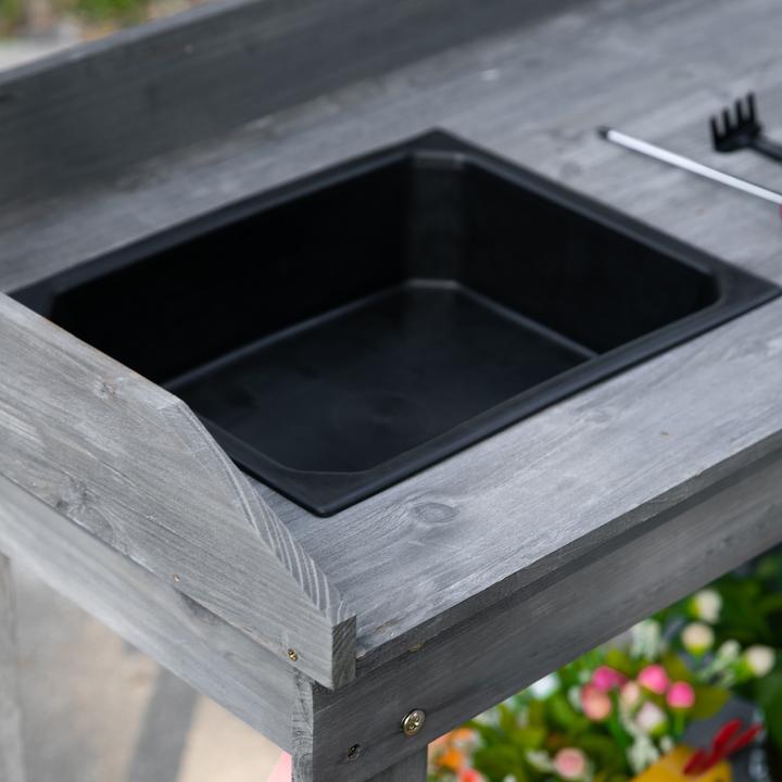 Produktbild Outsunny Gärtnertisch mit Waschbecken und Rollen (45 cm)