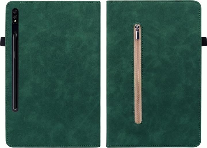 Produktbild Cover-Discount Galaxy Tab S9+ - Schutzhüllle mit Zipper Tasche grün (Galaxy Tab S9+, Galaxy Tab S10+, Galaxy Tab S9 FE)