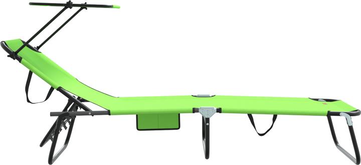 Produktbild VidaXL Faltliege 2 Stück mit Sonnendach Grün 600D Oxford-Stoff (56 cm)