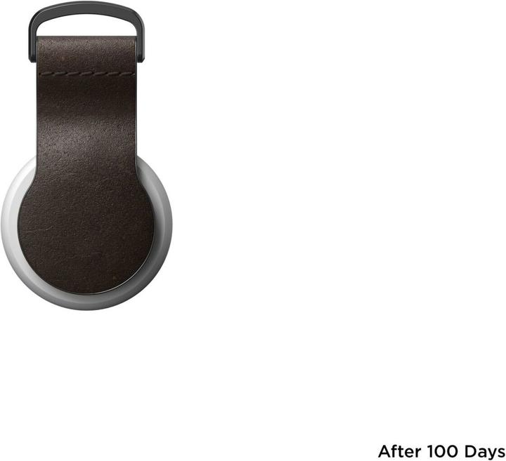 Actual product image Nomad Airtag Leather Loop Rustic Brown