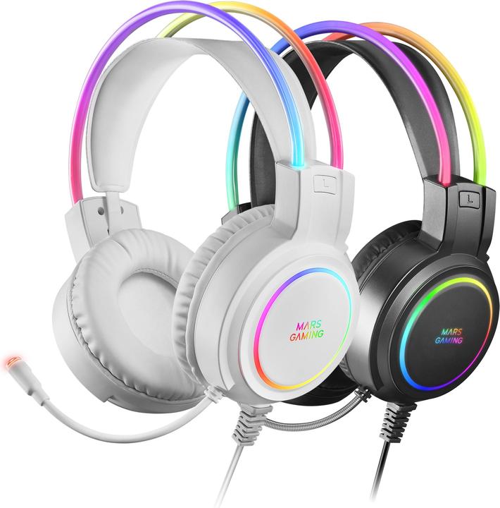 Actual product image Mars Gaming Casque Micro Gamer compatible MHRGB RGB (Blanc) (Cable)