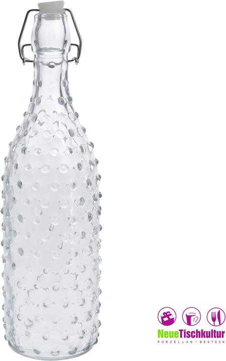 Produktbild neuetischkultur Glasflasche, geprägtes Muster (1 l)