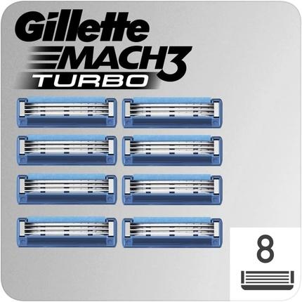 Actual product image Gillette Mach3 Turbo Men's Razor Replacement Blade 15 Shaves per Sheet - Pack of 8 (8 x)