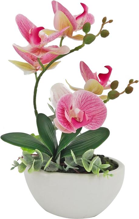 NTK-Collection Kunstblume Orchidee pink in Schale (28 cm)