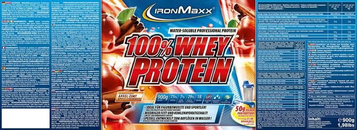 Produktbild IronMaxx 100% Whey Protein (Apfel, Zimt, 1 Stk., 2350 g)