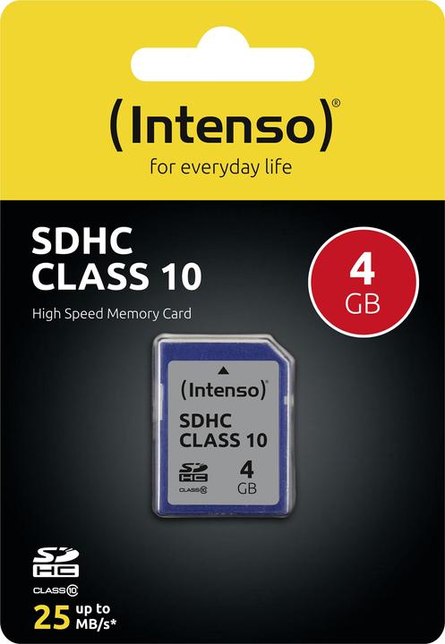 Image du produit Intenso SD Class 10 (4 Go, SDHC, U1)