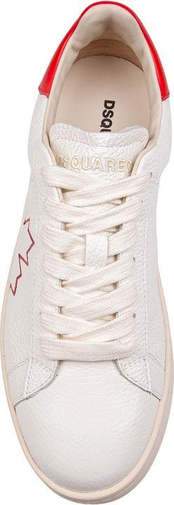Actual product image Dsquared2 boxer sneakers in leather white and red color (40)