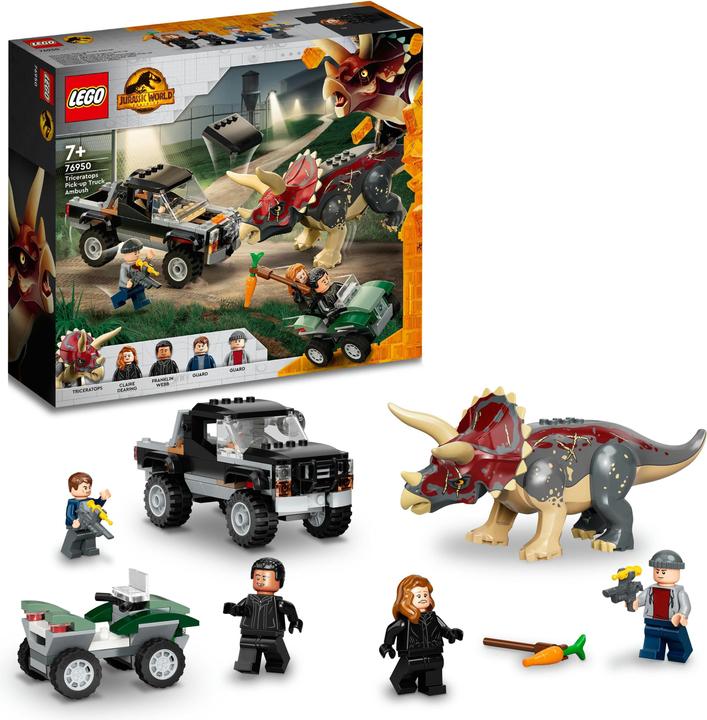 Immagine prodotto LEGO Attacco di un triceratopo a un camioncino (76950, LEGO Jurassic World)