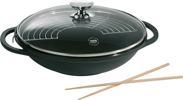Produktbild Berndes Wok mit Glasdeckel Induction (32 cm, Wok Pfanne, Aluminiumguss)