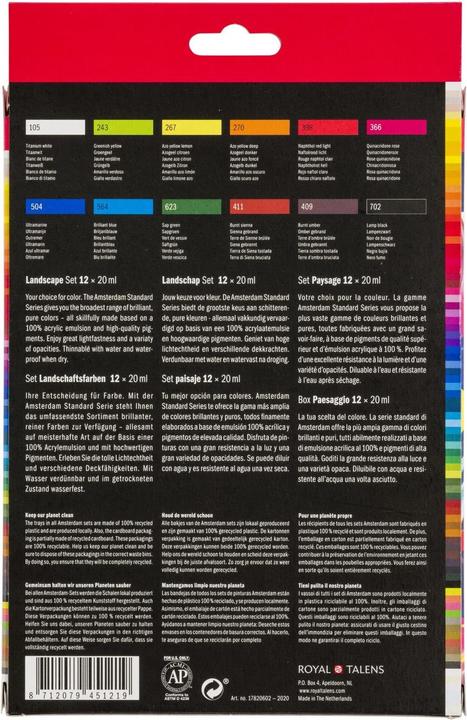 Actual product image Amsterdam Acrylic paint Landscape 12 tubes of 20 ml (Multicoloured, 20 ml)